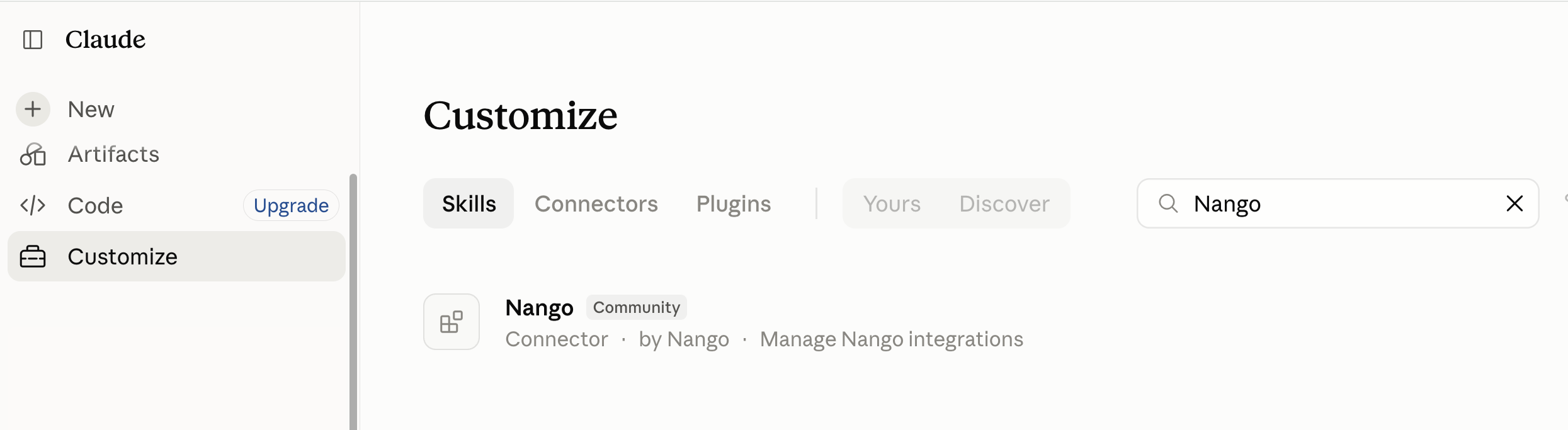 The Tenklo connector in Claude's connector directory